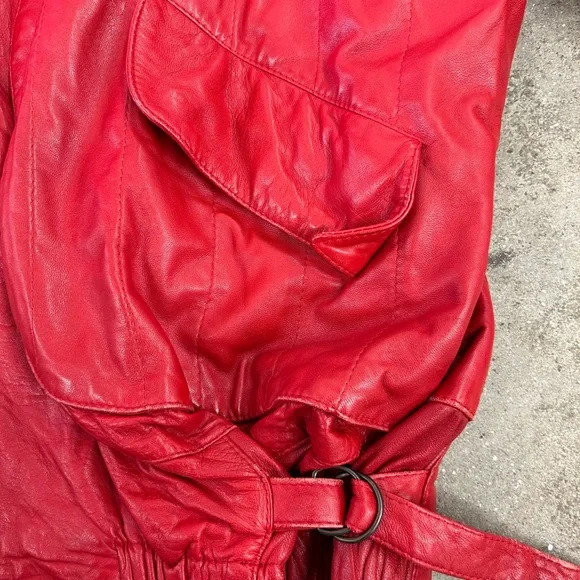 Saks Fifth Avenue Men's Vibrant Red Leather Jacket